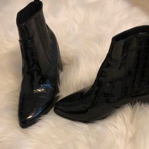 Chase and Chloe paten leather booties